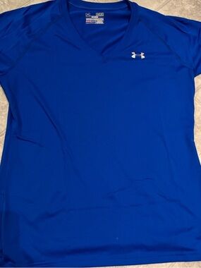 Under Armour Women's Short Sleeve V-Neck Tee in Bright Blue